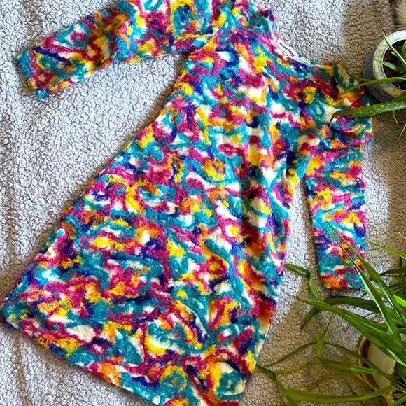 Boho Rose Felted Long sleeve Mini dress - Picture 1 of 8
